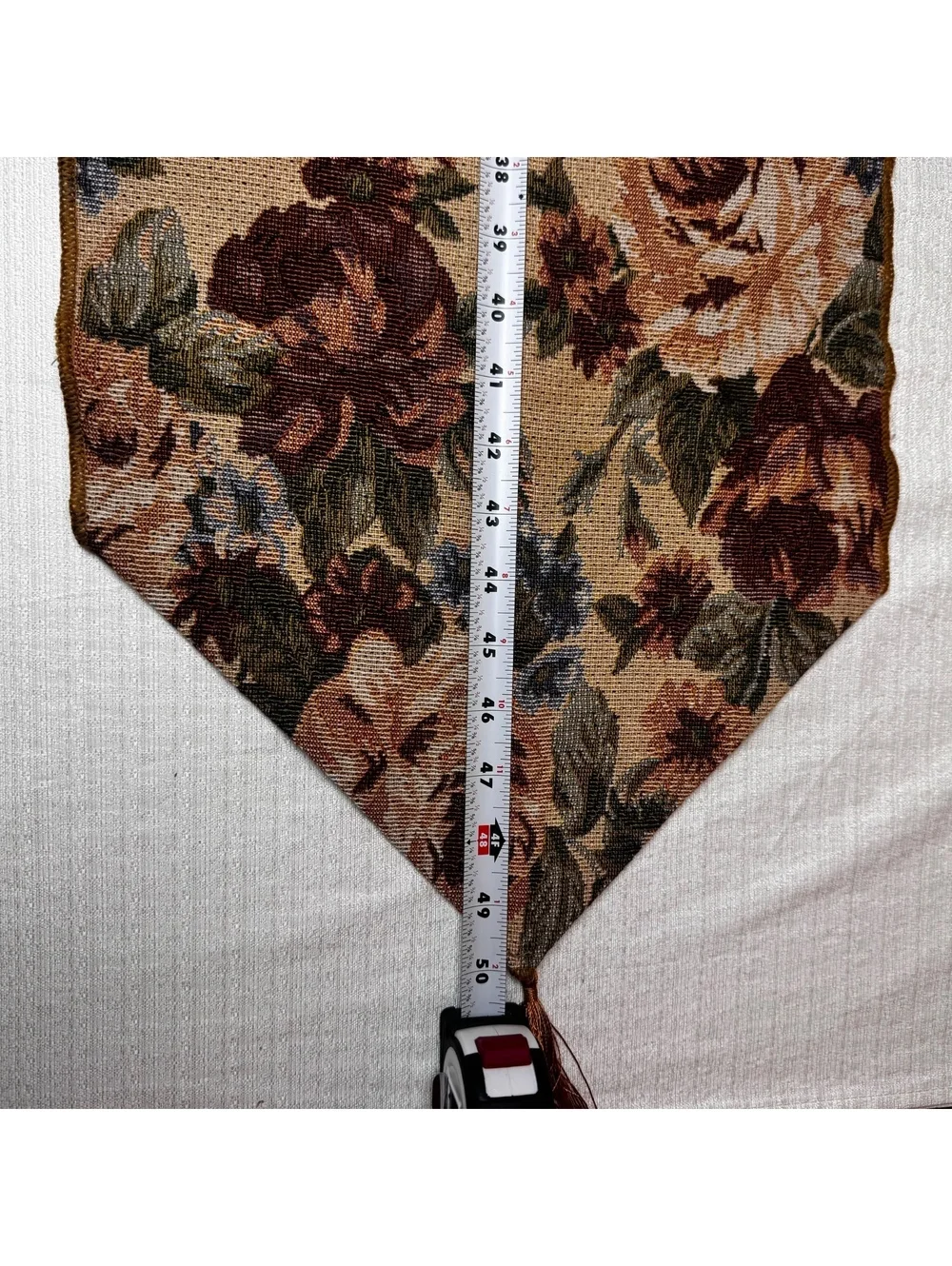 Vintage Floral Tapestry Table Runner 50 x 12.5 Rose Cottagecore Mantel Scarf